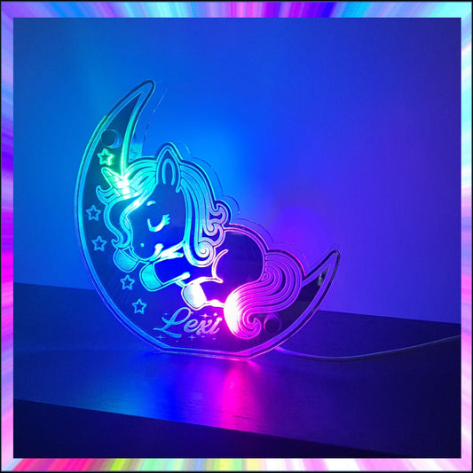 Unicorn Personalised L.E.D Mirror with 366 Light Modes and 12 Static Light Colours and remote