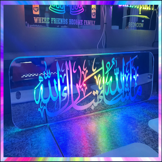 Arabic L.E.D Mirror with 366 Light Modes and 12 Static Light Colours and remote